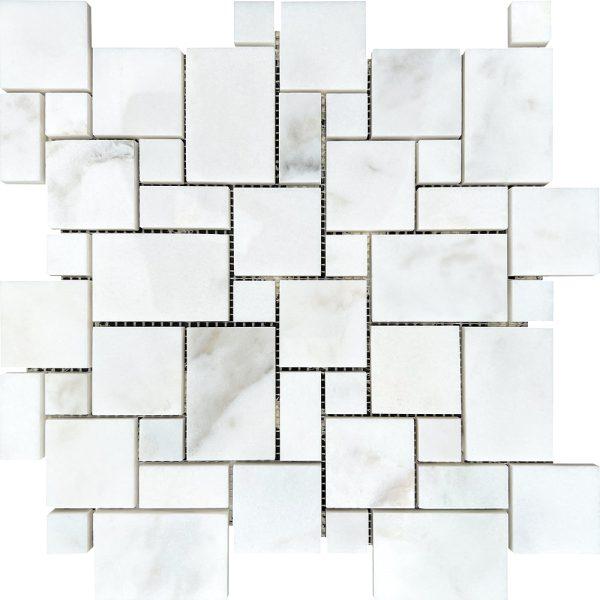 Calacata Ora Marble Mini Versailles Mosaic 1"x2"