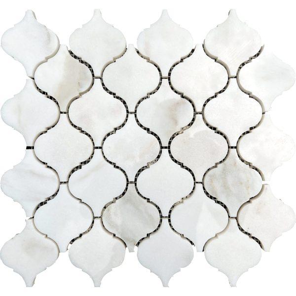 Calacata Ora Polished Marble Lantern Mosaic 3"v