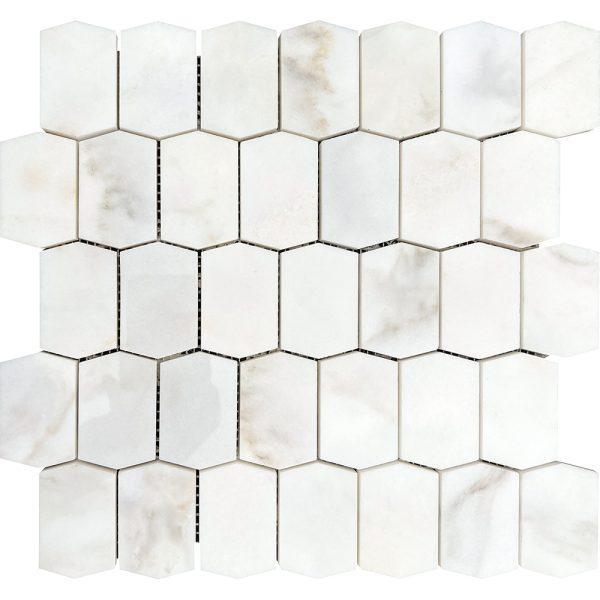 Calacata Ora Polished Marble Picket Mosaic