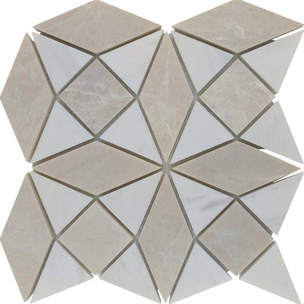 Dolomite Beige Honed Marble Waterjet Mosaic