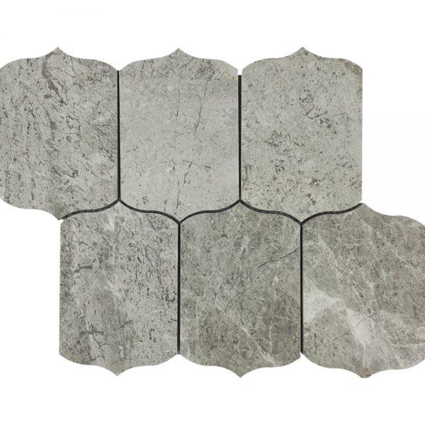 Tundra Grey Honed Marble Waterjet Mosaic