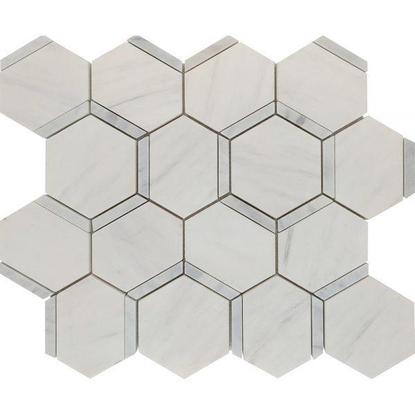 Dolomite Ibiza Hexagon Honed Marble Waterjet Mosaic