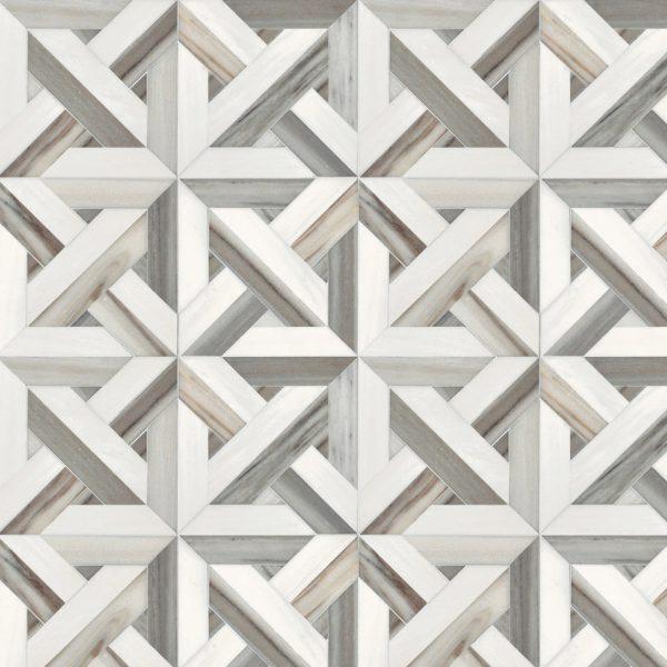 Equador Woodline Vein Cut Marble Waterjet Mosaic