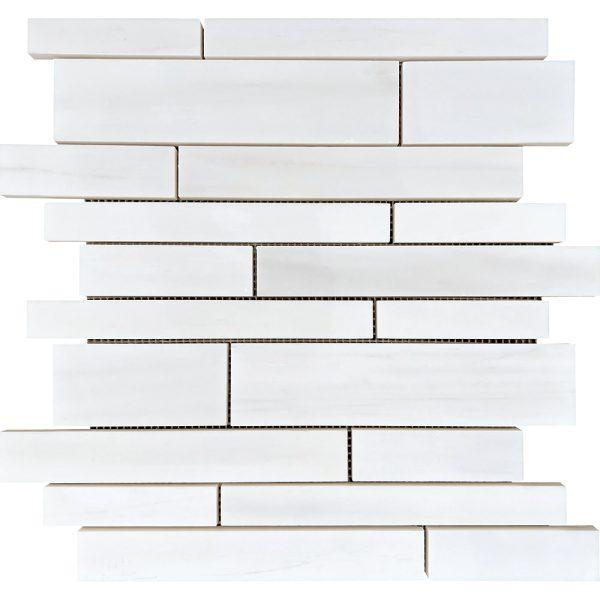 Dolomite Polished Marble Random Strip Mosaic