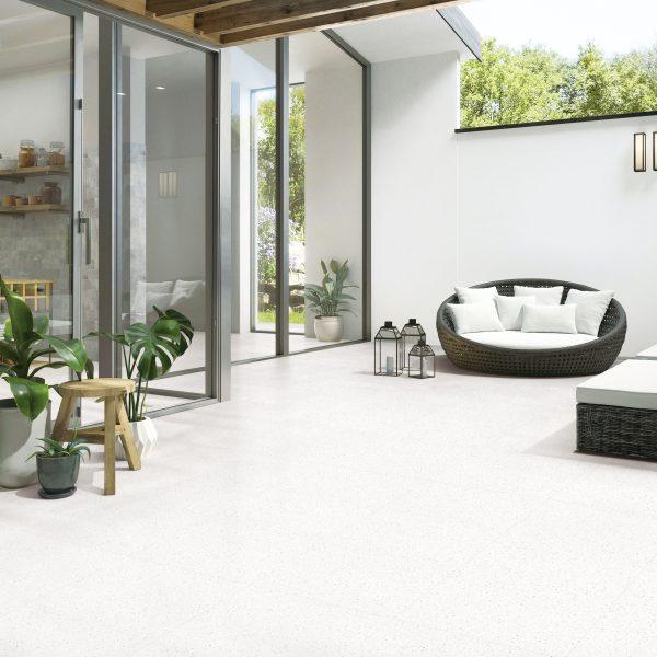 Terazzo White Porcelain Tile 24"x48"