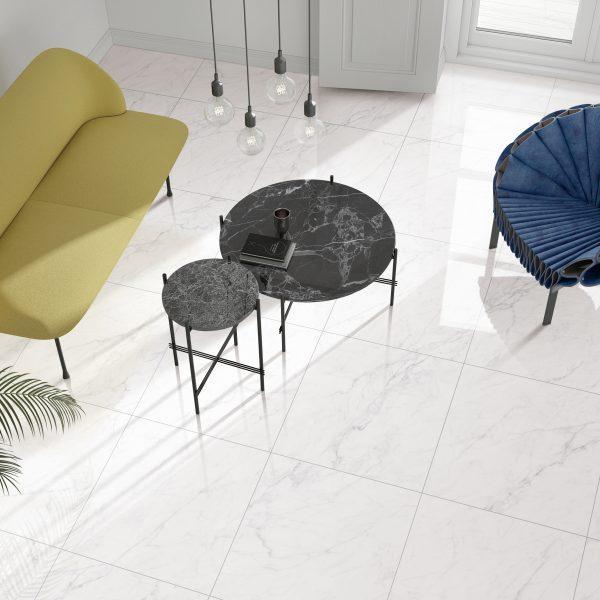 Carrara Classic Porcelain Tile 24"x24"