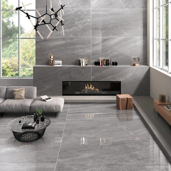 Tundra Grey Polished Porcelain Tile 24"x48"